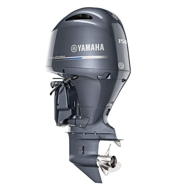 Yamaha 150FETX Commercial påhængsmotor set fra siden