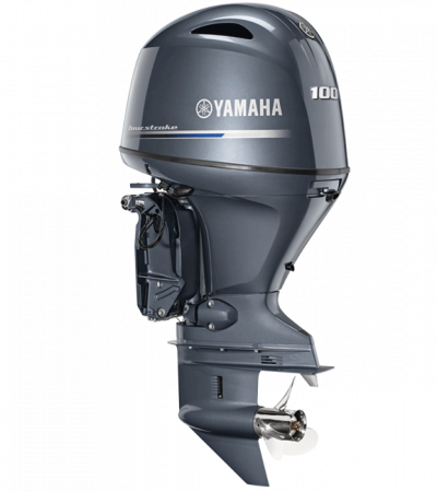 Yamaha F100LB påhængsmotor set fra siden